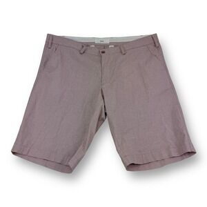 BRAX Bellevill Chambray Purple Flat Front Cotton Elastane Shorts Mens Size 40X12